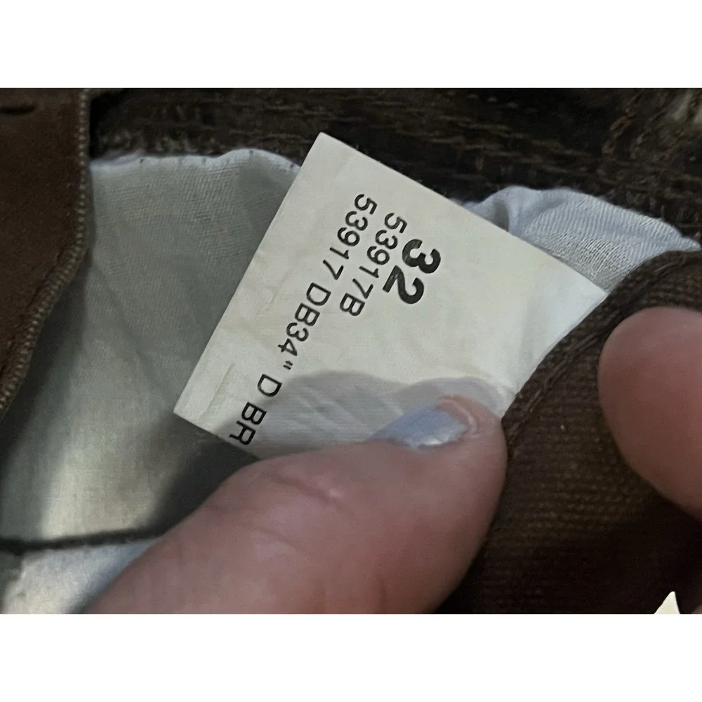 Rugged Wear Haggar Mens 32x34 Flannel Lined Brown Canvas Work Pants Straight Leg